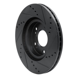 Mitsubishi Galant Brake Rotor (1) - Front Left - R1 Concepts - Drilled & Slotted - Black - `04-`12